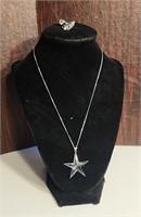 Sterling and Crystal star necklace and earrings