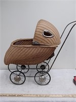 Vintage wicker baby buggy