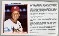 Stan Musial Signed Photo Card