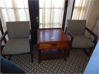 (2) Lobby Chairs and Side Table