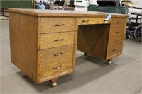 Wood Desk, Approx 61"x25"x30"