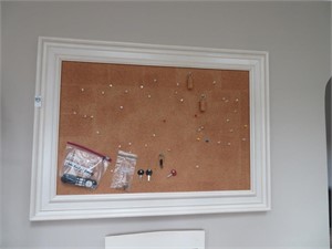 framed cork board 43" x 31"