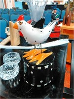 Adorable chicken topped cannister