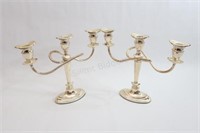 Set of Silver Plate Candlebrae Pair