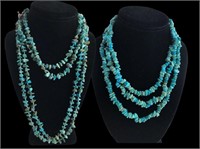 Two Sterling Silver and Turquoise Necklaces