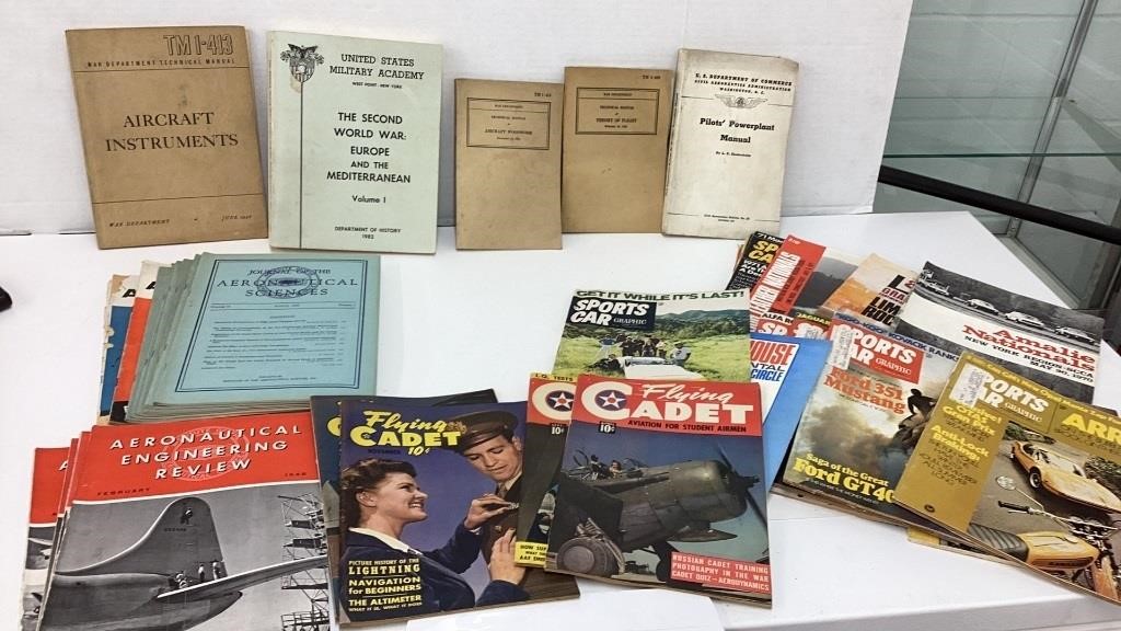 Aeronautical Books and Magazines and Sports Car