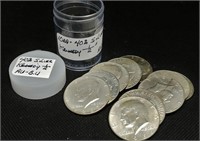 S: ROLL OF 20 AU/BU 40% KENNEDY HALF DOLLARS