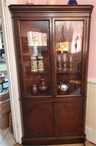 Gorgeous wood corner cabinet SEE DESCRIPTION