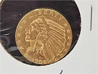 1909 D Gold Indian Head $5 Coin