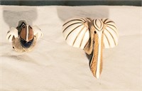 Artist Marked set of two little pelicans