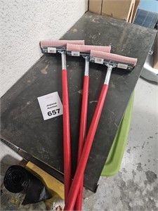 3 Squeegees with wooden handles