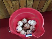 Utility Bucket With Baseballs