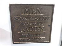 Cast iron service sign
