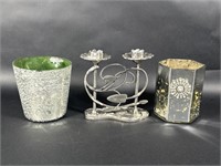 Mercury Glass/Metal Candle Holders