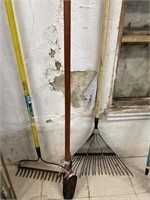 rakes and shovel