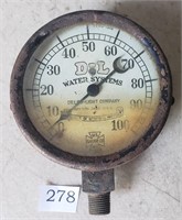 Vintage D-L Water Systems Gauge, Approximately