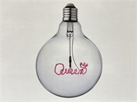 Pair of fun Queen pink lightbulbs 4W