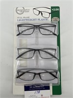 Reading glasses +2.00