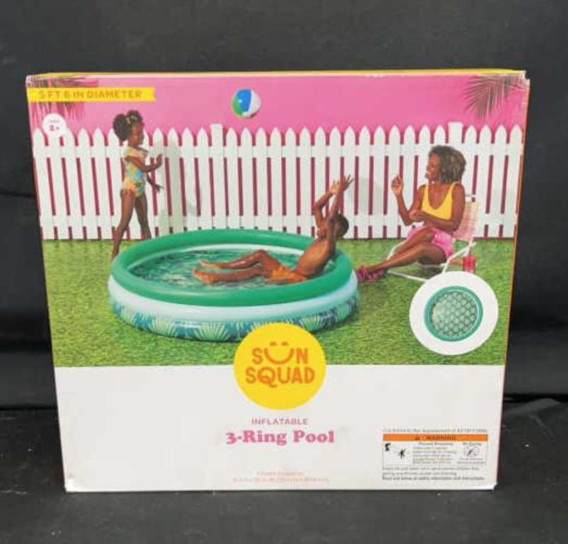 Inflatable Pool 3-Ring Sun Squad 5.5 Diameter -