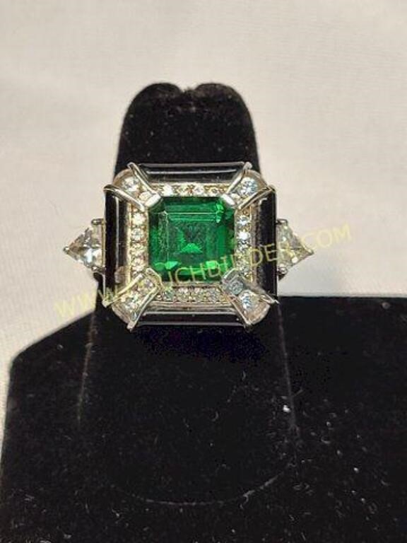 Emerald and Diamond Ring