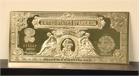SERIES OF 2000 $2 GOLD SILVER CERTIFICATE FROM