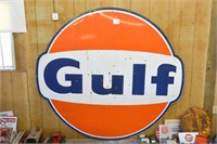 Vintage Gulf Oil Gasoline Sign 72" T X 72" W -