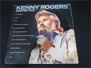 KENNY ROGERS SIGNED ALBUM COVER COA