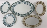 Lot of 5 Ornate Ceramic Bowls & Platters