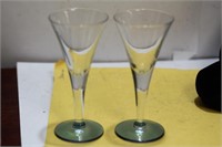 A Pair of Small Artglass Champagne Cups