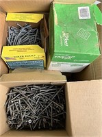 Large box of miscellaneous galvanized nails and