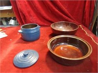 Monmouth pot, red wing dish, and other.