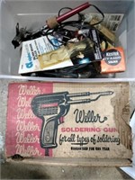 Soldering gun with supplies