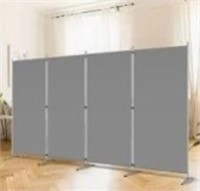 Fabric And Pole Room Divider Grey 4 Panel