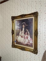 Framed Vintage Print Of Girls