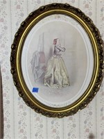 Framed Vintage Print Of Lady