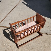 Vintage Wooden Baby Doll Bed