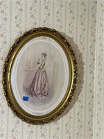 Framed Vintage Print Of Lady