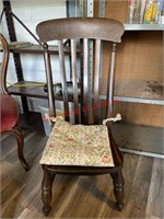 Vintage solid wood tall Back Chair (back house)