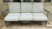Wrought Iron Patio Sofa w/ Cushions