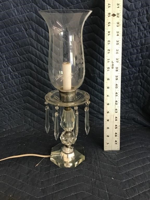 Beautiful Crystal Lamp with Glass Globe Electric