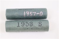 1953 & 1957-D BU 5 CENT ROLLS: