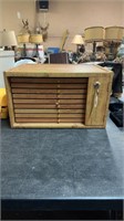 NICE WOOD STORAGE BOX W/ 9 DRAWER W/ WATCH BANDS