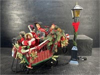 BYERS CHOICE CAROLERS IN SLEIGH CHRISTMAS SET