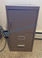 Locking metal file cabinet