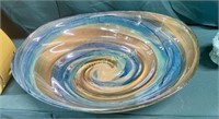 SWIRL ART GLASS BOWL - PAINTED