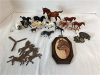 Small Toy Horses, Wind Chime, and Plaque