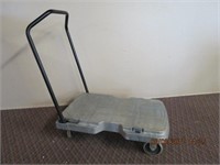 Rubbermaid 4 wheel cart with fold down handle