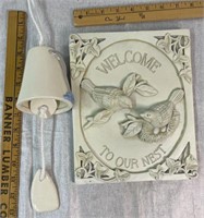 Hanging Dolphin Bell / Chime and Ceramic Sign