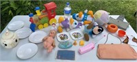 Toys including Little Miss Muffet Squeaker,