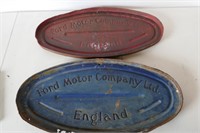 Pair Ford Motor Company England Metal Signs